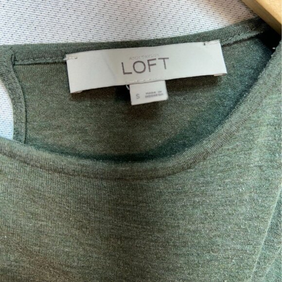 Ann Taylor Loft Womens A-Line Blouson Midi Dress Small Green Sleeveless Casual - Picture 2 of 10